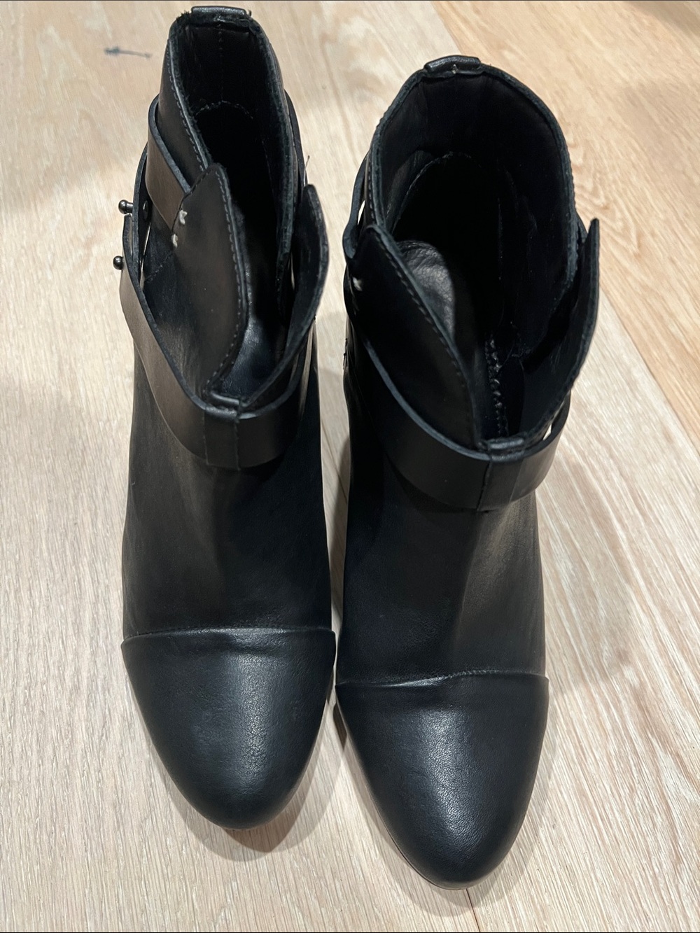 rag & bone Black Leather Ankle Booties